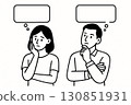Illustration of a man and woman thinking 11 130851931
