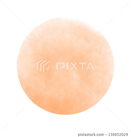 Watercolor hand-drawn orange round illustration material, simple blurred frame, white background, png transparent 130852029