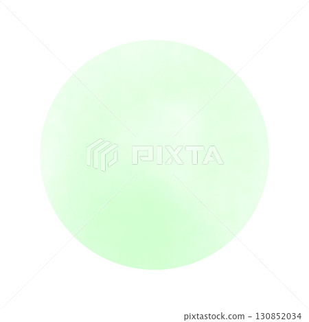 Watercolor hand-drawn light green round illustration material, blurred, simple frame, white background, png transparent 130852034