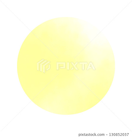 Watercolor hand-drawn yellow round illustration material, simple frame, white background, png transparent 130852037
