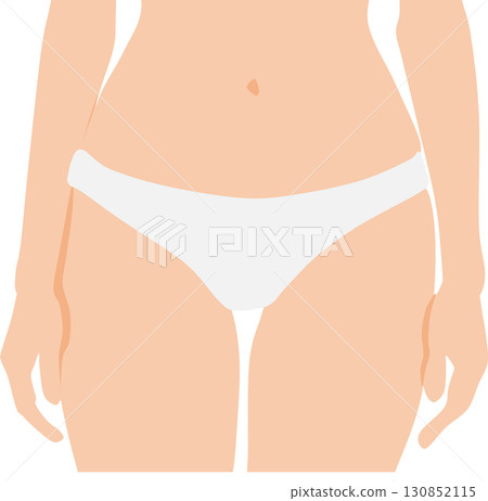Illustration of a woman wearing underwear 130852115