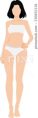 Illustration of a woman wearing underwear Illustration of a woman wearing underwear 130852116