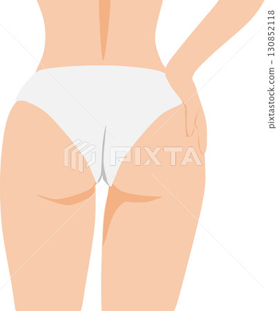 Illustration of a woman wearing underwear 130852118