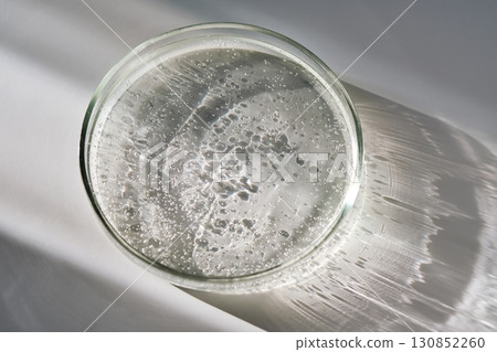 Petri dish with serum on a white background. 130852260