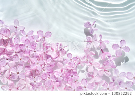 Abstract background with water and flowers. Space for the text. 130852292