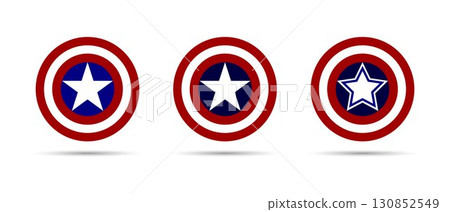 USA star icons. USA star button with on white background. 130852549