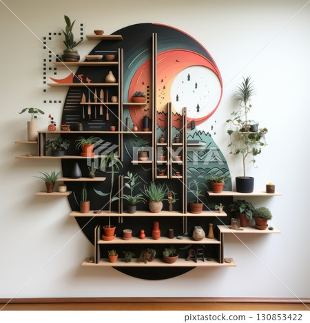 A vibrant scene of a dragonfly resting on a white water lily in the middle of a peaceful pond. The delicate wings and serene water capture nature beauty and harmony 130853422