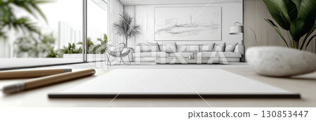 A vibrant scene of a dragonfly resting on a white water lily in the middle of a peaceful pond. The delicate wings and serene water capture nature beauty and harmony 130853447