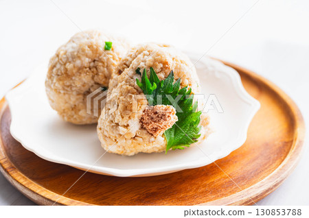 Tarako rice balls made with oatmeal Tarako rice balls made with oatmeal 130853788