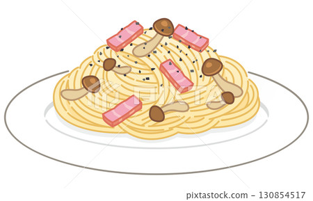 Shimeji mushroom and bacon peperoncino (without fork) Shimeji mushroom and bacon peperoncino (without fork) 130854517