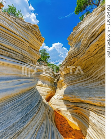 Stunning White Sandstone Canyon Dramatic Sky Natural Formation Rock Texture Landscape Photography Stunning White Sandstone Canyon Dramatic Sky Natural Formation Rock Texture Landscape Photography 130854952