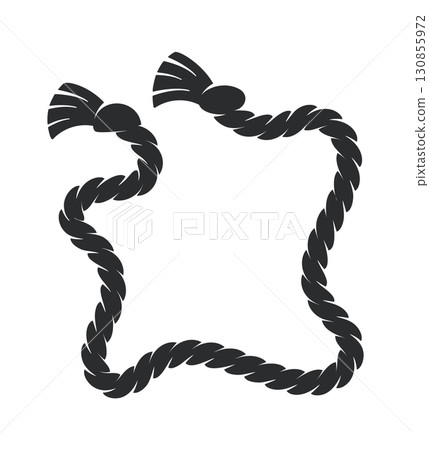 Fiber curved rope border design 130855972