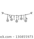 Christmas festive garland with oranges 130855973