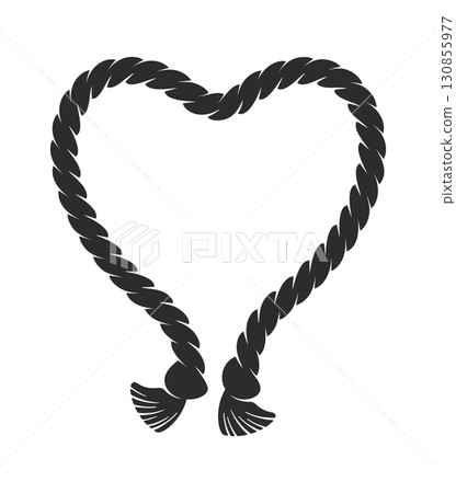 Rope frame romantic heart shape 130855977