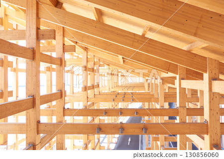 Scenery of the wooden structure of the large roof ring of the Osaka Expo 130856060