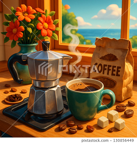 coffee on the beach 130856449