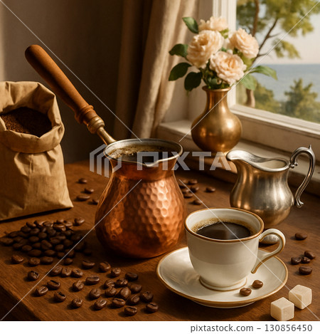 coffee in a cafe 130856450