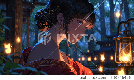 Beautiful princess in a dimly lit castle room Beautiful princess in a dimly lit castle room 130856496