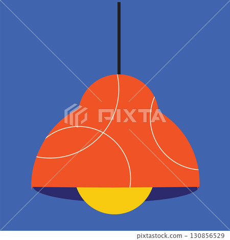 Vector illustration of hanging interior old style lamp 130856529