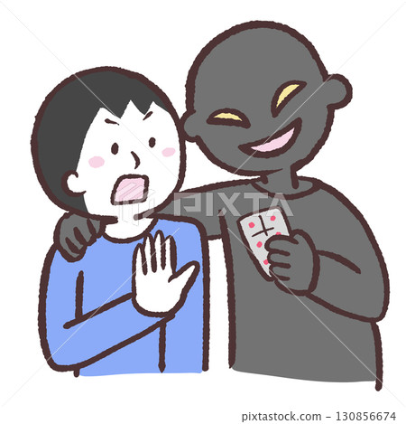 Illustration of a man refusing drugs 130856674