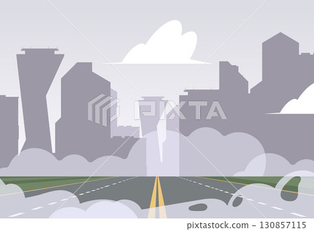 City pollution. urban background outdoor landscape with smoke clouds pollution 130857115