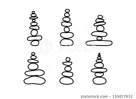 Balanced stone cairns Balanced stone cairns 130857632