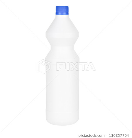 white bottle with blue cap on isolated white background white bottle with blue cap on isolated white background 130857704