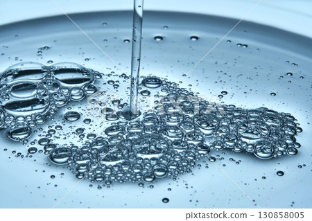 Beautiful bubbly texture of gel cosmetics. 130858005