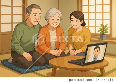 在日式房間與家人商量 在日式房間與家人商量 130858413