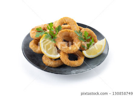 Crispy fried squid rings 130858749