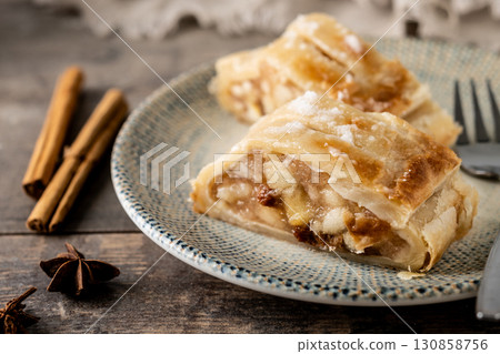 Homemade apple strudel 130858756