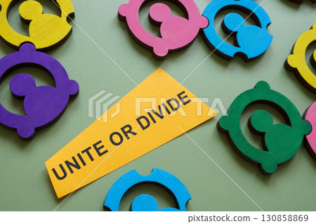 Unite or divide. Symbol of teamwork. 130858869