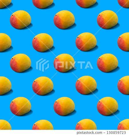 Abstract mango fruit pattern on blue background Abstract mango fruit pattern on blue background 130859723