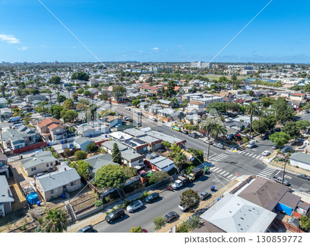 Aerial view of City Heights, San Diego, South California, USA 130859772