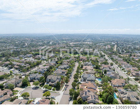 Aerial view houses in Carlsbad in land, North County San Diego Aerial view houses in Carlsbad in land, North County San Diego 130859780