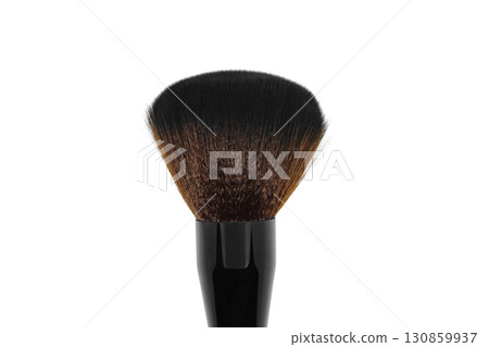 Black makeup with brown shade brush isolated on white background surface Black makeup with brown shade brush isolated on white background surface 130859937