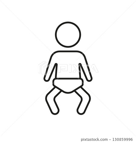 Baby In Diaper Line Icon. Infant Care, Parenting, And Child Development Outline Symbol. Newborn Essentials And Baby Products. Editable Stroke. Isolated Vector Illustration Baby In Diaper Line Icon. Infant Care, Parenting, And Child Development Outline Symbol. Newborn Essentials And Baby Products. Editable Stroke. Isolated Vector Illustration 130859996