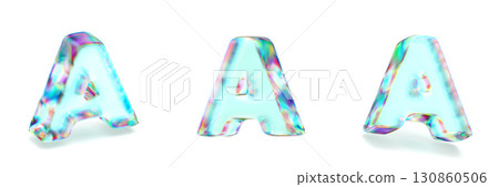 Crystal glass Font Set of letters A 3D Crystal glass Font Set of letters A 3D 130860506