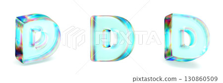 Crystal glass Font Set of letters D 3D Crystal glass Font Set of letters D 3D 130860509