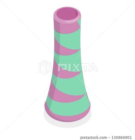 3D Isometric Flat Vector Illustration of Pottery, Elegant Ceramic Vases For Decoration. Item 2 3D Isometric Flat Vector Illustration of Pottery, Elegant Ceramic Vases For Decoration. Item 2 130860801