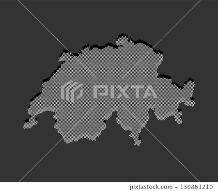 Vector map Switzerland for points, dotted template Vector map Switzerland for points, dotted template 130861210