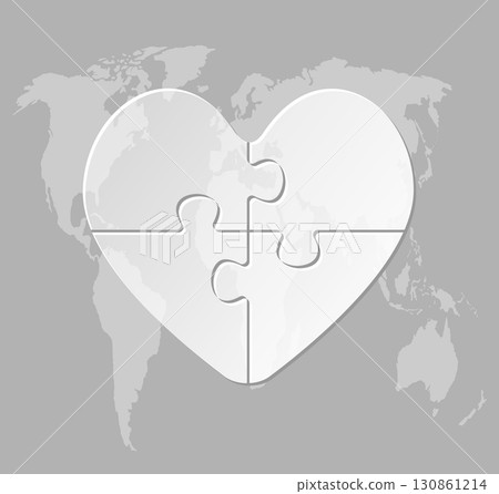 Infographic 4 options, heart, puzzle pieces 130861214