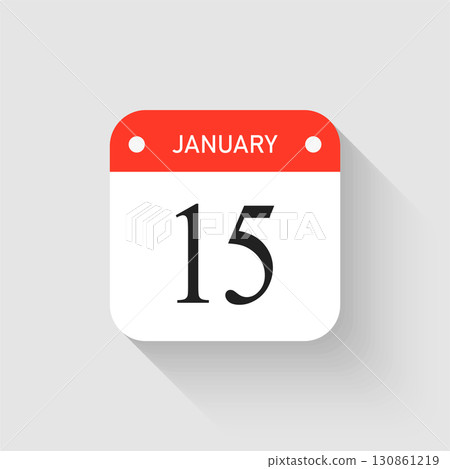 Vector icon page day calendar - 15 January month 130861219