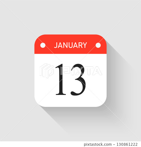 Vector icon page day calendar - 13 January month 130861222