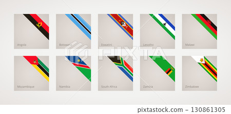 Corner ribbon flags of Southern Africa 130861305