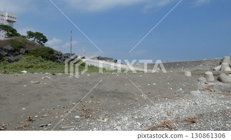 Cliffs washed up on the shore 130861306