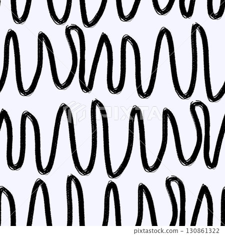 Seamless Grunge Wave Brush Stroke Pattern Vector Background for Hand Painted Abstract Modern Design 130861322