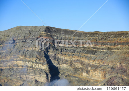 Aso City, Kumamoto Prefecture - View of the crater of Mount Aso Aso City, Kumamoto Prefecture - View of the crater of Mount Aso 130861457