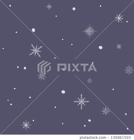 Seamless pattern with snow and snowflakes in different shapes and forms. Christmas and New Year background. Watercolor hand drawn illustration on isolated background. Repeat print for design paper Seamless pattern with snow and snowflakes in different shapes and forms. Christmas and New Year background. Watercolor hand drawn illustration on isolated background. Repeat print for design paper 130861503