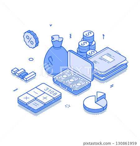 Business investment financial savings make money isometric vector illustration 130861959